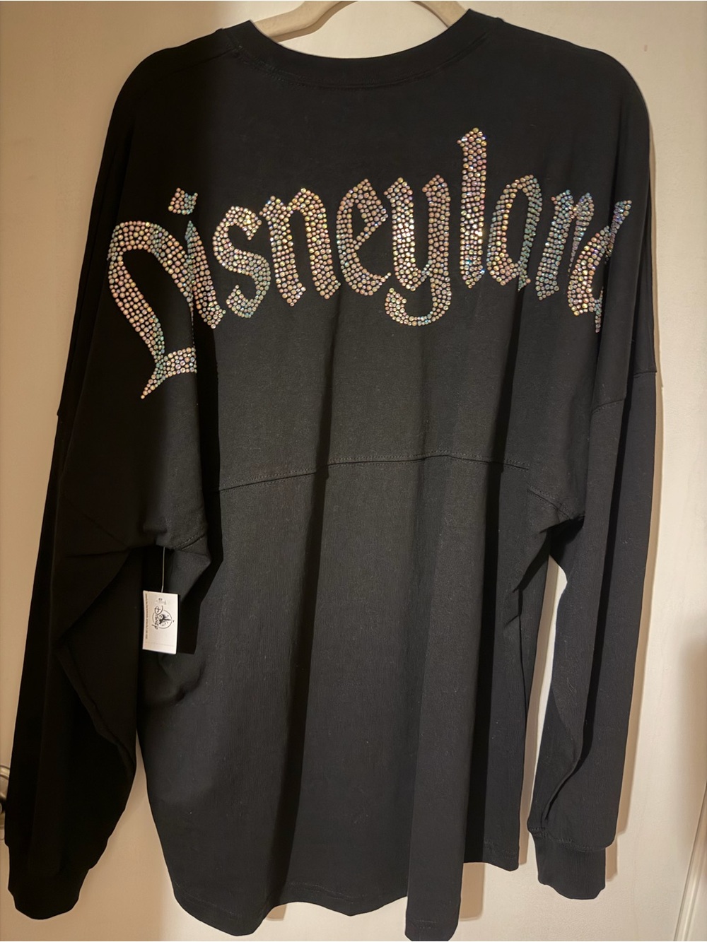 Disneyland Large Black Long-Sleeve Top - Rhinestone spirit jersey
